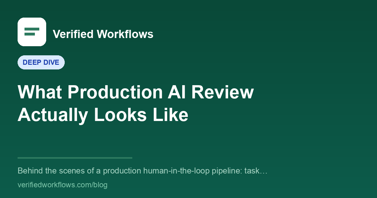 What Production AI Review Actually Looks Like